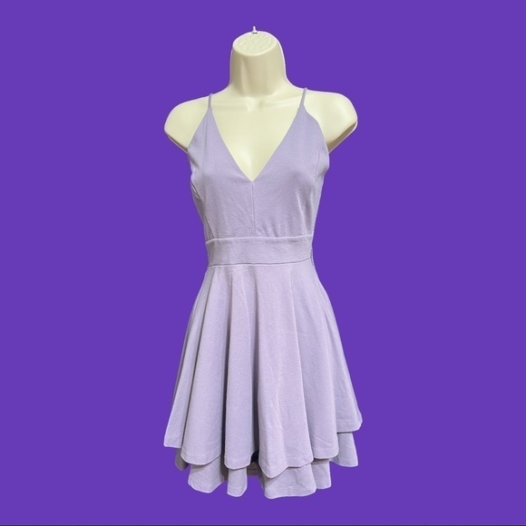 Windsor Dresses & Skirts - Windsor Lavender with Lace Flirty Mini Dress XL Junior.